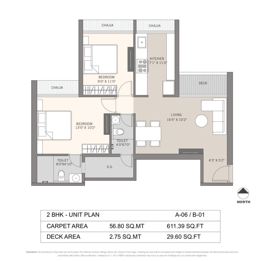 Codename Super bonanza Kharghar 2 BHK Sample Flat Unit Plan
